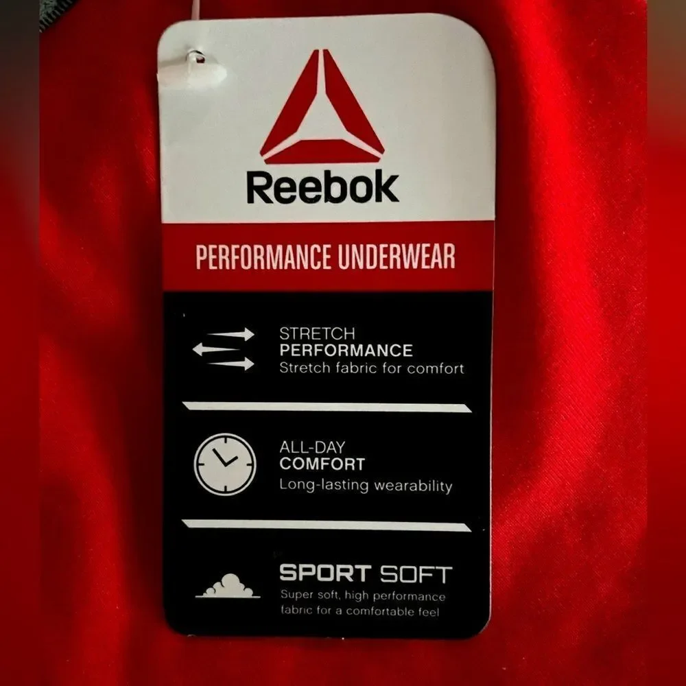 NWT Reebok Performance Moisture-Wicking Boxer Briefs Red Size S